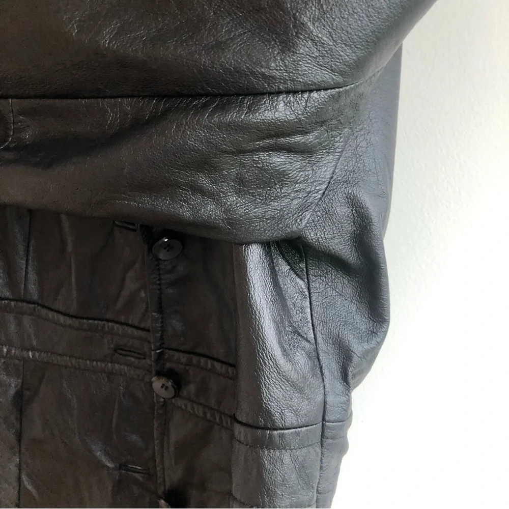 Y2K Vintage Leather blazer Jacket | M - Picture 8 of 13